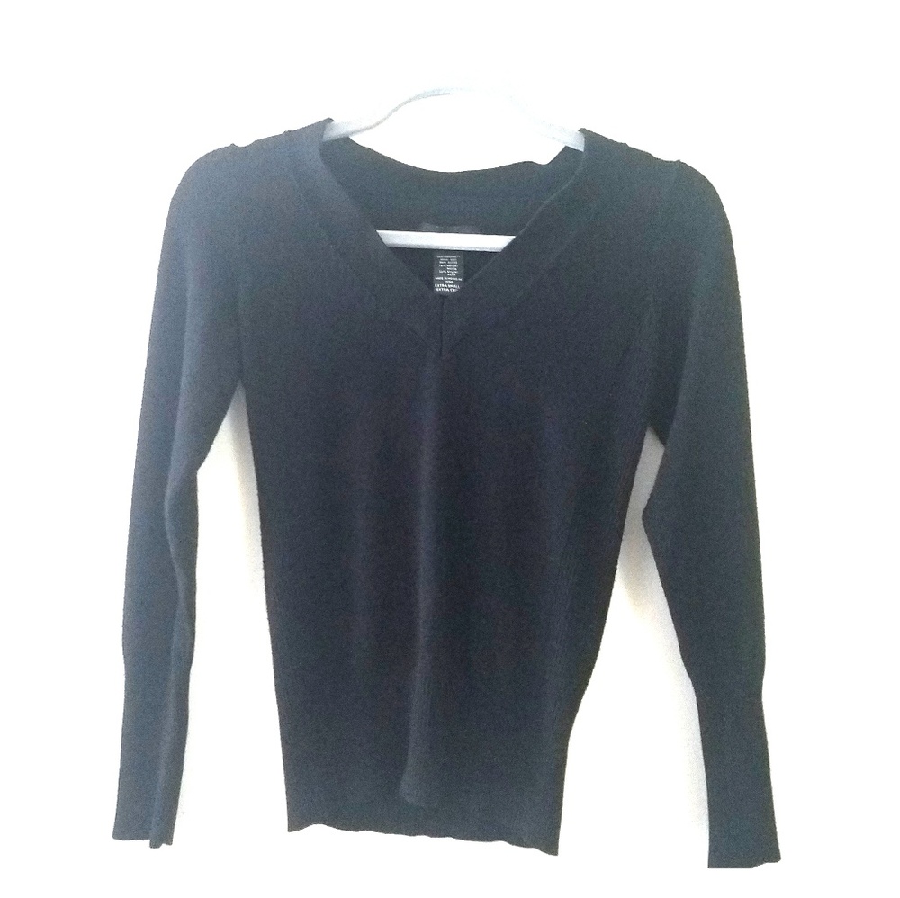 Black V-Neck Sweater by attention